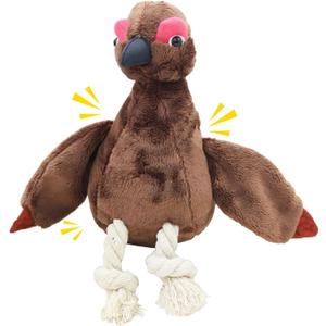 7" Squeaky Plush Toy for Puppies Small Dogs Self Etertainment Washable Soft Made [PET ONLY] (Brown Turkey)