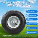 (2 Pack) RRQ 10 Inch Pneumatic Wheel 4.10/3.50-4 Tire, 10" Pneumatic Wheels with 5/8" Bearings,2.2" Offset Hub for Garden Cart, Hand Truck, Lawn Cart, Mower