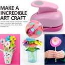 BearBoss 5 Pcs Craft Hole Punch, Handmade Scrapbook Paper Puncher, Different Size of Scrapbooking Punches Crafting Designs for Office Supplies, Card Making, DIY Albums Photos, Pink Color (Circle)