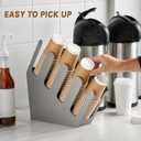CURTA Stainless Steel Disposable Paper Cup Dispenser, Lid Dispenser 4 Compartment Coffee Cup and Lid Storage Organizer for Countertop Bar, Beverage Cup, Kitchen, Breakroom Restaurant
