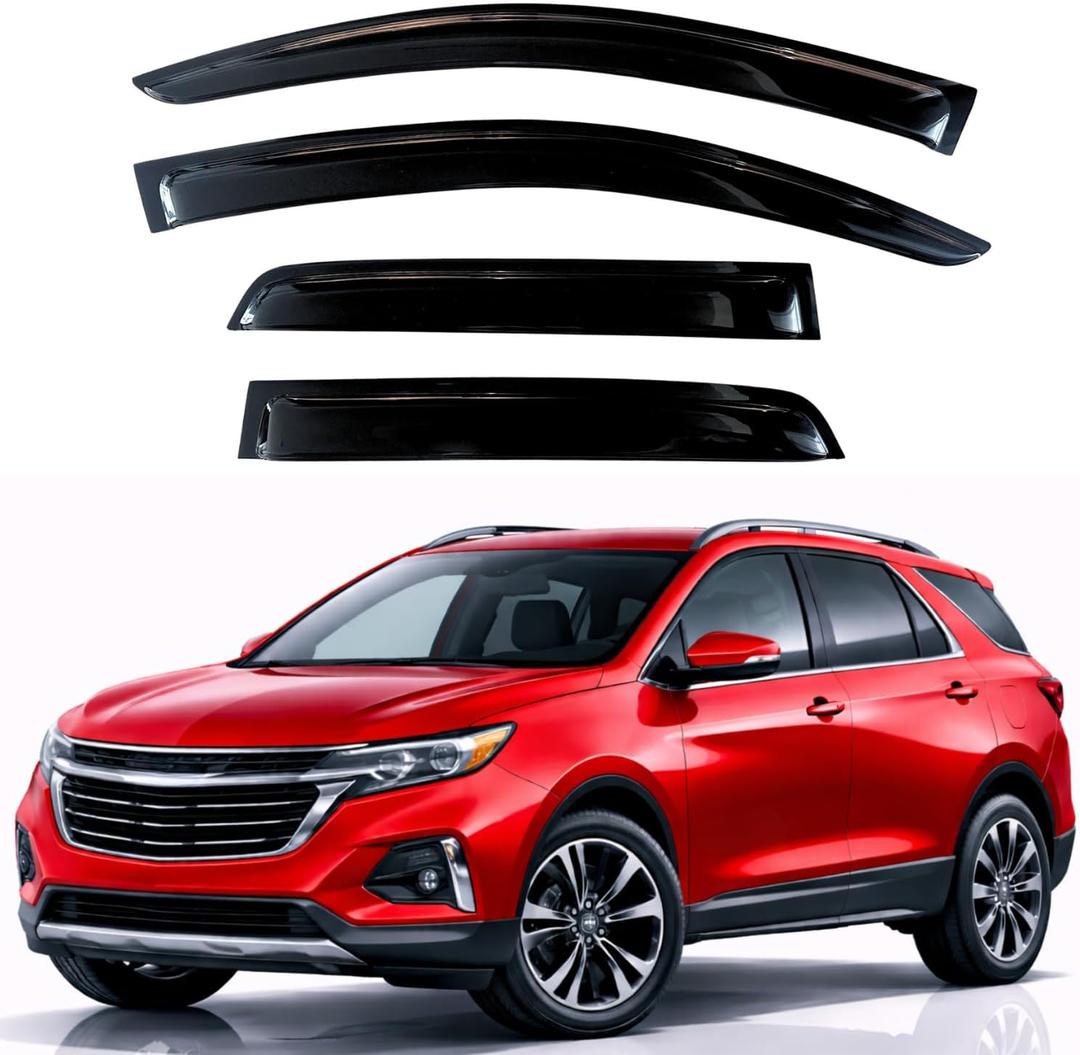 KPY Rain Guards Fit for 2018-2024 Chevrolet/Chevy Equinox, Out-Channel Window Visors Vent Wind Deflectors 4PC, Car Accessories for 18-24 Equinox