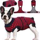 Kuoser Recovery Suit for Dogs Cats After Surgery, Professional Pet Recovery Shirt Dog Abdominal Wounds Bandages, Substitute E-Collar & Cone,Prevent Licking Dog Onesies Pet Surgery Recovery Suit (Medium (Back:13.4-16.1'', Weight:14-25 LB))