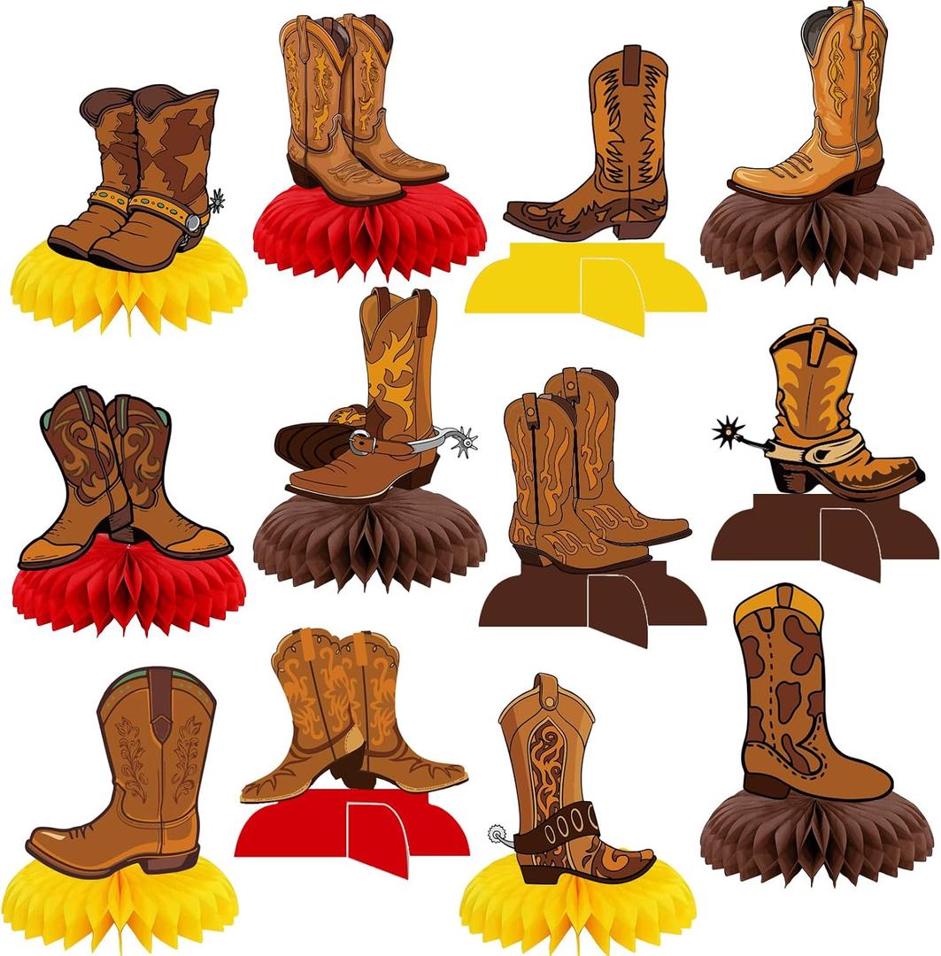 Western Cowboy Party Decorations, Wild West Honeycomb Centerpieces, Western Table Decor for Cowboy Western Theme Birthday Party Supplies
