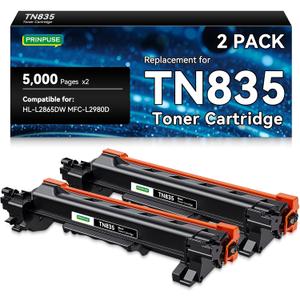 TN835 Toner Cartridge Super High Yield Compatible Replacements for Brother TN835 TN-835 for Brother Printer HL-L2865DW MFC-L2980D, 2 Pack