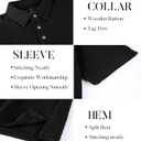 SAMERM Mens Knit Polo Shirts Short Sleeve Textured Casual Polo Shirt Fashion Stylish Lightweight Breathable T Shirt for Men (Gray, XL)