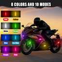 Xuhal 12 Pcs Wireless LED Strobe Lights with Remote Control 8 Colors RGB High Brightness Waterproof Anti Collision USB Emergency Warning Lights for Car Motorcycle Truck Rc Aircraft Bike