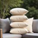 18" x 18" Throw Pillows with Inserts, Outdoor Waterproof Pillows, Square Decorative Pillows for Patio Furniture Garden Couch Sofa Home(Light Khaki, Set of 3)