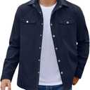 COOFANDY Men's Casual Lightweight Shirt Jacket Work Shacket Jackets Military Button Down Overshirt With Flap Pockets XL