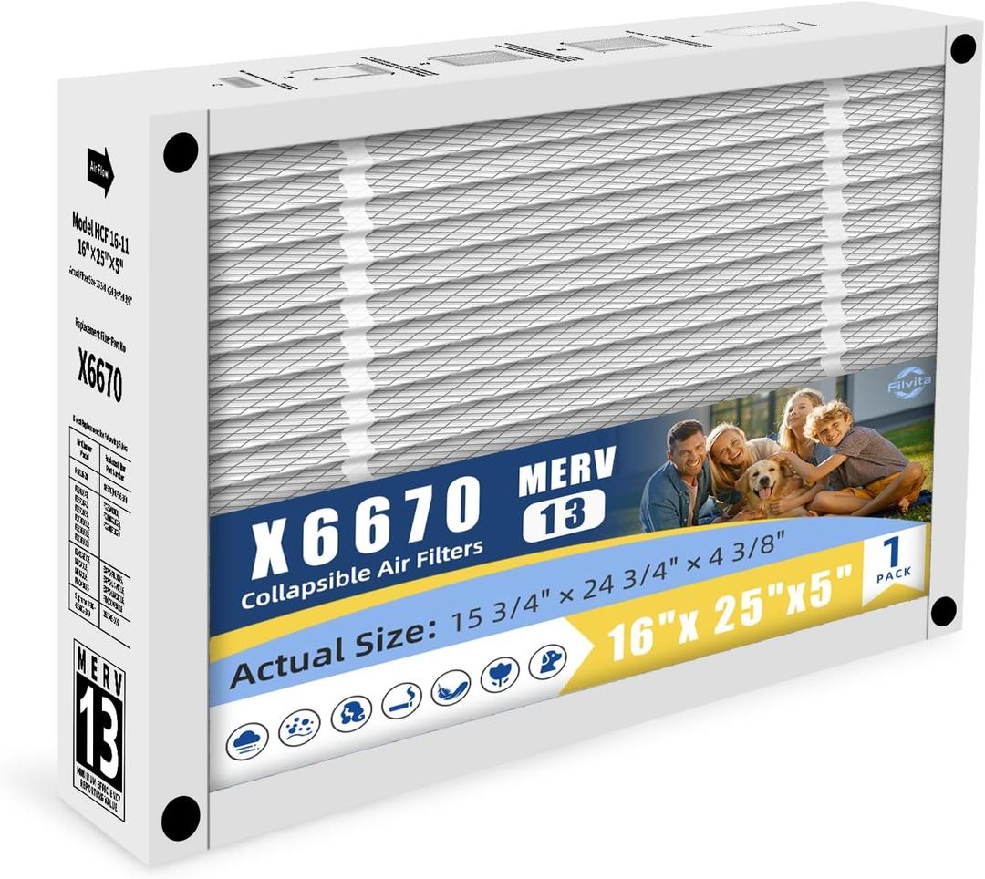 X6670 Replacement Filter For Lennox X6670,FC100A1029 Air Filter 1Pack