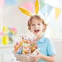 3 x RICEDUO Easter Cellophane Treat Bags, 100 Pieces Clear Cello Gift Bag with Twist Ties, Easter Candy Goodies Bags for Kids Spring Party Favors Supplies