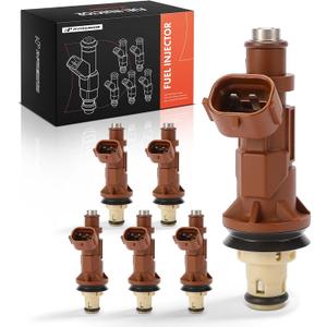 A-Premium Set of 6 Fuel Injectors Compatible with Toyota Tacoma, Tundra, 4Runner 1999 2000 2001 2002 2003 2004, V6 3.4L, Naturally Aspirated, Replace# 2320962040