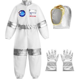ReliBeauty Boys Astronaut Costume Kids Space Jumpsuit with Helmet, Size 130