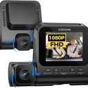 AZDOME V600 1080P Dual Dash Cam Front and Inside, 3'' Screen Dash Camera for Cars, IR Night Vision Dashcam, Car Dash Cam with 24/7 Parking Mode, G-Sensor, Loop Recording, Support 128GB (Matte Black)