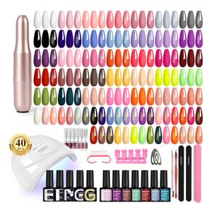 PHOENIXY 53 Pcs Gel Nail Polish Kit with U V light and Drill, 35 Colours Gel Polish with 5 Pcs Base Top Coat Manicure Starter Nail Polish Set Christmas Gifts for Women ST9014