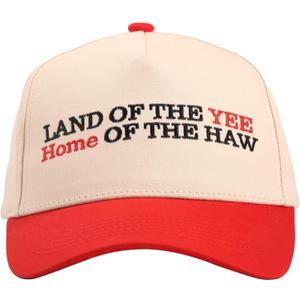 Classic Novelty Baseball Cap, Funny Design, Adjustable Fit, Casual Style (Large, Land of the Yee Home of the Haw)