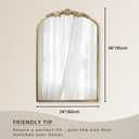 PERFNIQUE Vintage Mirror, 36" X 24" Arched Antique Baroque Wall Mirror, Gold Traditional Wall Decor, Ornate Decor Anthro Look Alike Furniture for Bathroom Living Room Fireplace Entryway Hallway