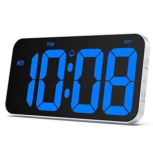 Zgrmbo Digital Wall Clock with 4" Huge Clear Digits - Digital Clock for Wall with Auto-Dimming, Week, Support Standard/Military Time Format, Daylight Saving Time - A Clock for Living Room, Classroom