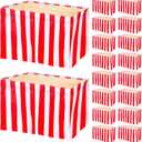 Oudain 18 Pieces Table Skirt Red and White Striped Table Skirts Disposable Carnival Decorations Circus Party Decorations for Carnival Circus Wedding Baby Shower Party Supplies, 29 Inch x 14 ft