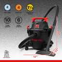 Shop-Vac 5430112 Wet/Dry Vacuum, 4 Gallon, 4 Peak HP, 1-1/4 Inch Diameter x 6 Foot Hose, 10 Foot Cord, Ideal for Jobsite, Garage, Workshop & Home
