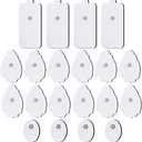 TENS/EMS Unit Replacement Pads NURSAL 20 Pack 3.5mm Snap Electrode Patches for Electrotherapy, Reusable Self-Adhesive Electrodes Pads, Compatible with Belifu, AVCOO, Neocarbon, MEDVICE TENS White