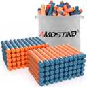 AMOSTING 100PCS Refill Bullets Ammo Pack Compatible with Nerf Guns for Nerf N-Strike Elite 2.0 Series - Compatible with All Elite Blasters Toy Guns (Blue & Orange)-with Storage Bag
