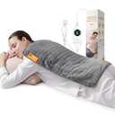 SuperFast Heat Up Carbon Fiber Heating Pad: Back, Neck, Shoulder, Period Cramps Pain Relief, Muscle Relief, Deeper Relax, Moist/Dry Heat, AutoOff, Machine Washable(Grey, 12" x 24")