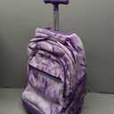 Travelers Club 18" Rolling Backpack with Shoulder Straps, Purple Tye