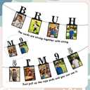 9th Birthday Decorations Banner Boy - 2 Pcs Black Glitter Photo Banner Bruh I M 9 with Photo Cards Pre Strung for Kids Boys 9 Year Old Birthday Party Decor Supplies