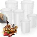 Aieve 6 Pcs Silicone Chocolate Melting Cups,Reusable Measuring Cups with Scale & Pour Spout, Capacity 100ml/250ml/350ml for Strawberries Treats,DIY Chocolate Mold & Baking Supplies,Mothers Day Gift