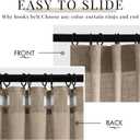MIULEE Taupe Linen Curtains 96 Inch Length 2 Panels for Bedroom Living Room, Back Tab & Hook Belt Pleated Soft Thick Linen Textured Window Drapes Semi Sheer Light Filtering Farmhouse Burlap Look Decor