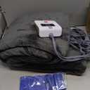 Sealy Heated Electric Blanket Twin Size, Flannel Electric Blanket with 10 Heating Levels & 1-12 Hours Auto Shut Off, Fast Heating Warming Blanket, Machine Washable, Grey, 62 x 84 Inch