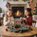 2 x Artmag 24 Pcs Velvet Bows for Christmas Tree Rustic Bows Velvet Christmas Ornaments for Door Garland Wreath Gift Party Holiday Decoration (Width of 5/8",Grey) (Gray)