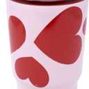 kate spade new york 20 Ounce Insulated Tumbler for Cold and Hot Drinks with Reusable Straw, Stainless Steel Travel Cup with Slide Top Lid (Sweet Hearts)
