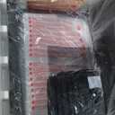 8 Pieces Outdoor Patio Furniture Set with 43" Fire Pit Table, Wicker Outdoor Patio Sectional Sofas with Coffee Table and Cushions, All-Weather Patio Conversation Set for Garden Backyard, Light Blue