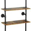 ZIOTHUM 6-Tier Industrial Pipe Shelves Shelf Shelving Rustic Wood Metal Wrought Iron Ladder Bookcase Bookshelf Wall Mounted Mount DIY Loft Vintage Floating Hanging Storage Display (23.6x9.8x78.7), 23.6*9.8*78.7 inchesLxWxH