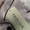 Ekouaer Women's Classic Button Down Long Satin Silk Pajama Set (Pink, M)