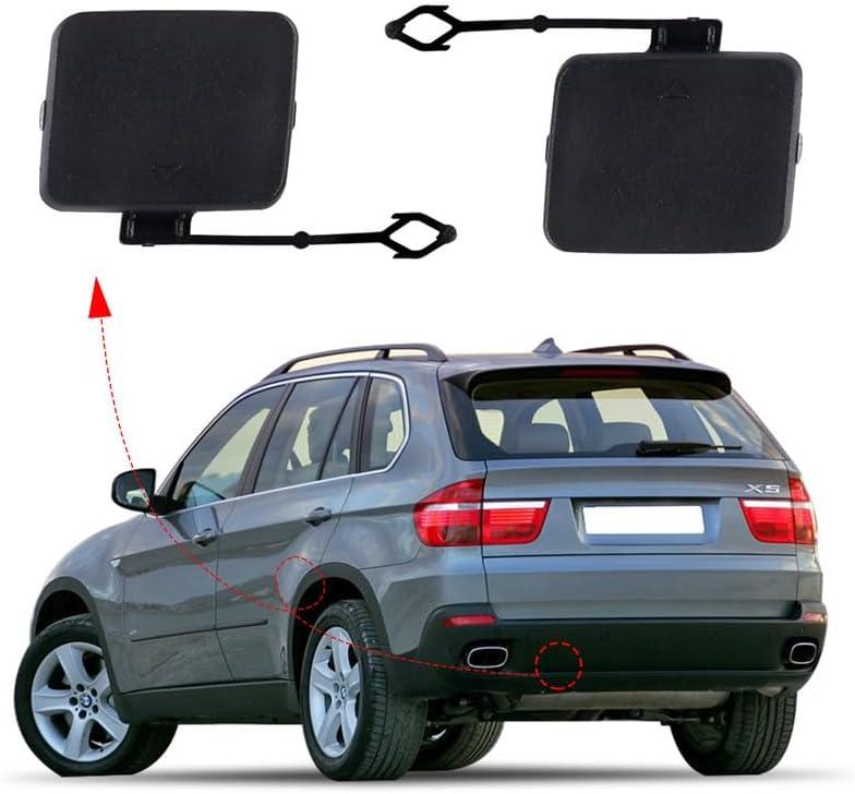 Car Rear Bumper Tow Hook Cover Cap Towing Eye for BMW X5 E70 2006 2007 2008 2009 2010 51127158447 51127158448 Trailer cover (Matte Black, Right Passenger Side)