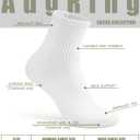 Women Crew Socks Casual Athletic Gym Running Cozy Cotton Calf Socks For Women 3-6 Pack Size 5-11 (White)