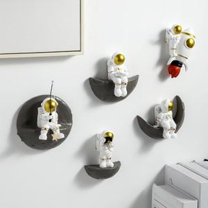 Astronauts Wall Decor Set of 3, Modern Home Wall Sculptures Decoration, 3D Cute Space Wall Decor for Boys Room, Outer Space Wall Decorations for Living Room Bedroom Playroom