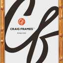 Craig Frames Faux Bamboo, 9x10 Picture Frame, Vintage Gold
