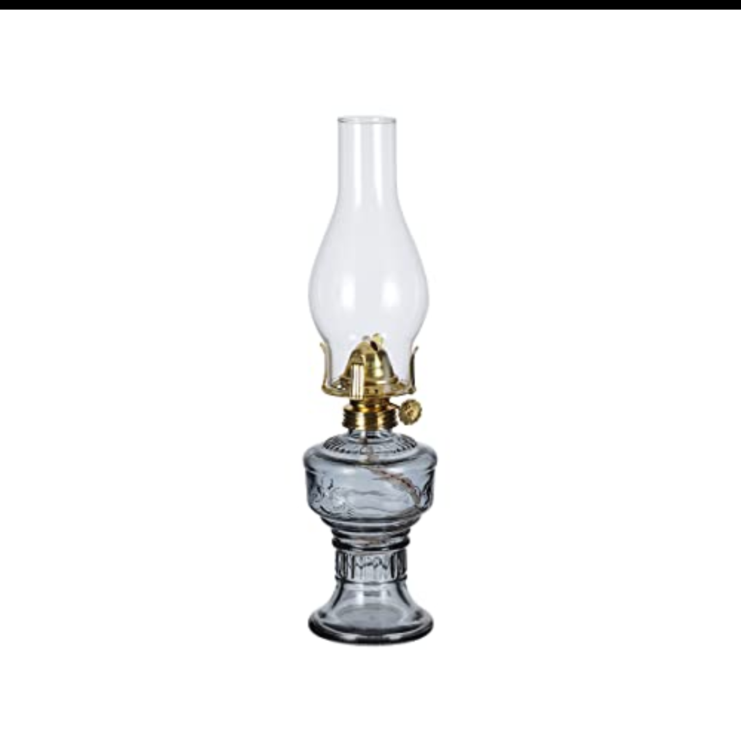 DNRVK Chamber Oil Lamp 13" Classic Glass Kerosene Lamp Home Decor Lighting Vintage Oil Lamps for Indoor Use Rustic Oil Lantern for Tabletop Decor and Emergency Lighting