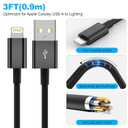 Snisre Car Carplay Cable, USB A to Lightning Cable 3FT Compatible with iPhone 14 13 12 11 Pro Max XR XS X Charger CordCar Charging CordBlack