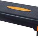 Fitvids Aerobic Step Platform Trainer with Adjustable 2-Level Risers, 400 Pound Weight Capacity  Non-Slip Exercise Stepper (Black/Orange)
