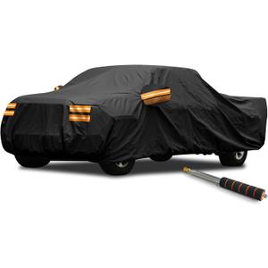 Truck Cover Waterproof All Weather, 420D Oxford Pickup Cover Waterproof 6000Pa, Hail Cover for Truck Fits Ford F150, GMC Sierra, Dodge Ram 1500 Extended/SuperCrew Cab (248" Length)