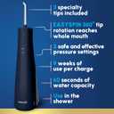 Waterpik Cordless Gem Water Flosser 5100 for Travel and Home, Rechargeable, Portable, Waterproof for Shower, Daily Gum Care, Cleaning Teeth, Braces, Implants, 3 Flossing Tips, ADA Accepted Blue WF-27
