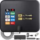 TV Antenna for Smart TV Indoor, TV Antenna for Local Channels,Support 4K 1080p with Signal Booster, 18FT Coax HDTV Cable (Darkblack)