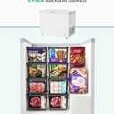 iSPECLE Freezer Organizer Bins - 4 Pack Small Stackable Deep, Bins for 7 Cu.Ft, Easy Get Bottom Foods without Digging, Chest Freezer Organizer Prevent Frozen Food Waste, Black
