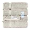 SALBAKOS 100% Turkish Cotton Bath Mat Towel Set of 2 Piece | 20x34 in Large Bath Mats | Luxury Hotel Quality, Thick, Absorbent, Quick Dry Bathmats for Bathroom & Toilet (Stone, 2 Bath Mats)