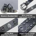 Black Western Cowboy Belt for Men Women Western Cowboy Cowgirl Y2k Studded Belt Western Punk Studded Belts