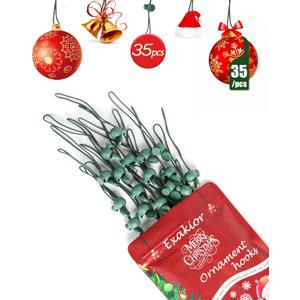 5 x Exakior Ornament Hooks  Essential Christmas Tree Decorating Hangers Great Xmas Ornament Hooks for Hanging Christmas Decorations 35 PCS (Round-Upgraded-35pcs)